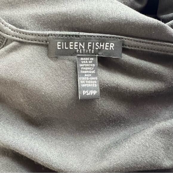 Eileen Fisher Dark Gray Organic Cotton Jersey V-Back Fit & Flare Dress Size PS - Picture 7 of 9